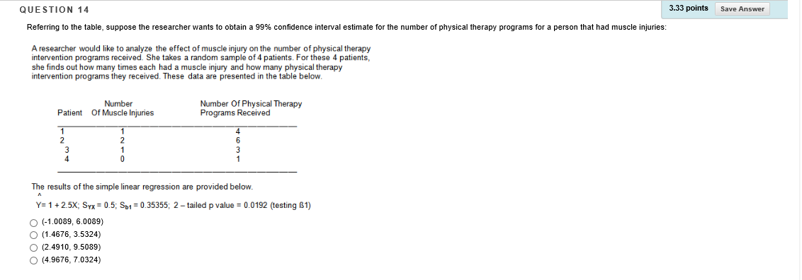 Solved 3.33 points Save Answer QUESTION 14 Referring to the | Chegg.com