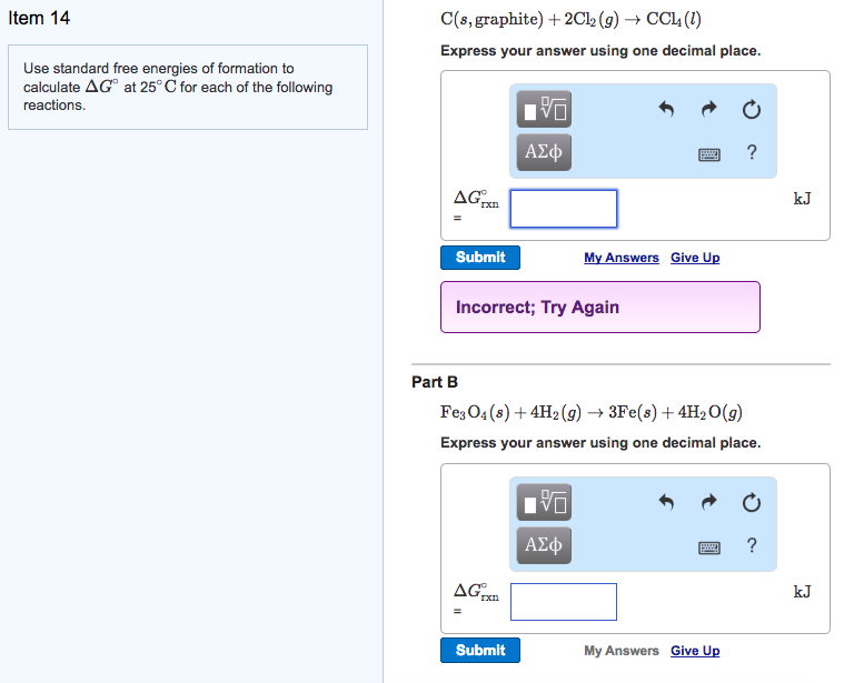 Solved Use standard free energies of formation to calculate | Chegg.com