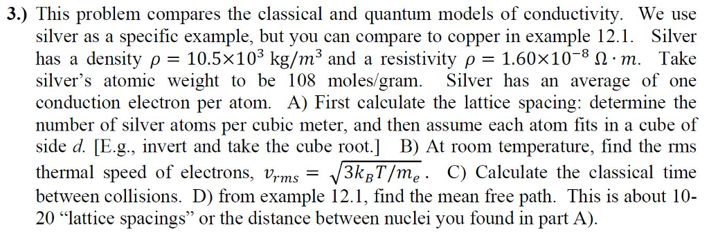 This problem compares the classical and quantum | Chegg.com
