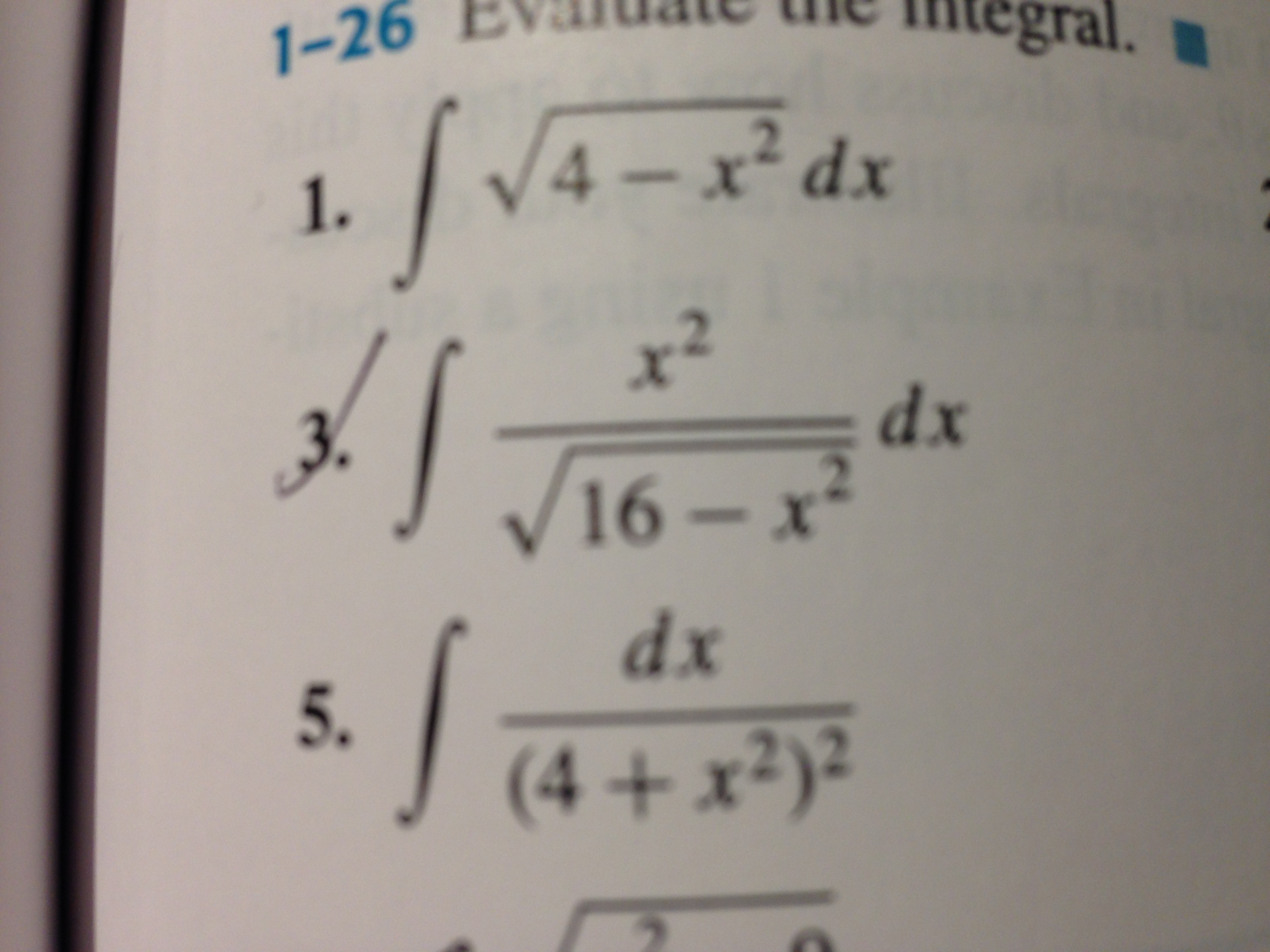 integration of dx x * x 2 4