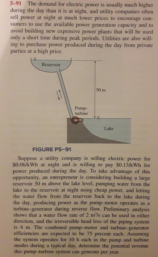 Solved 591 The demand for electric power is usually much