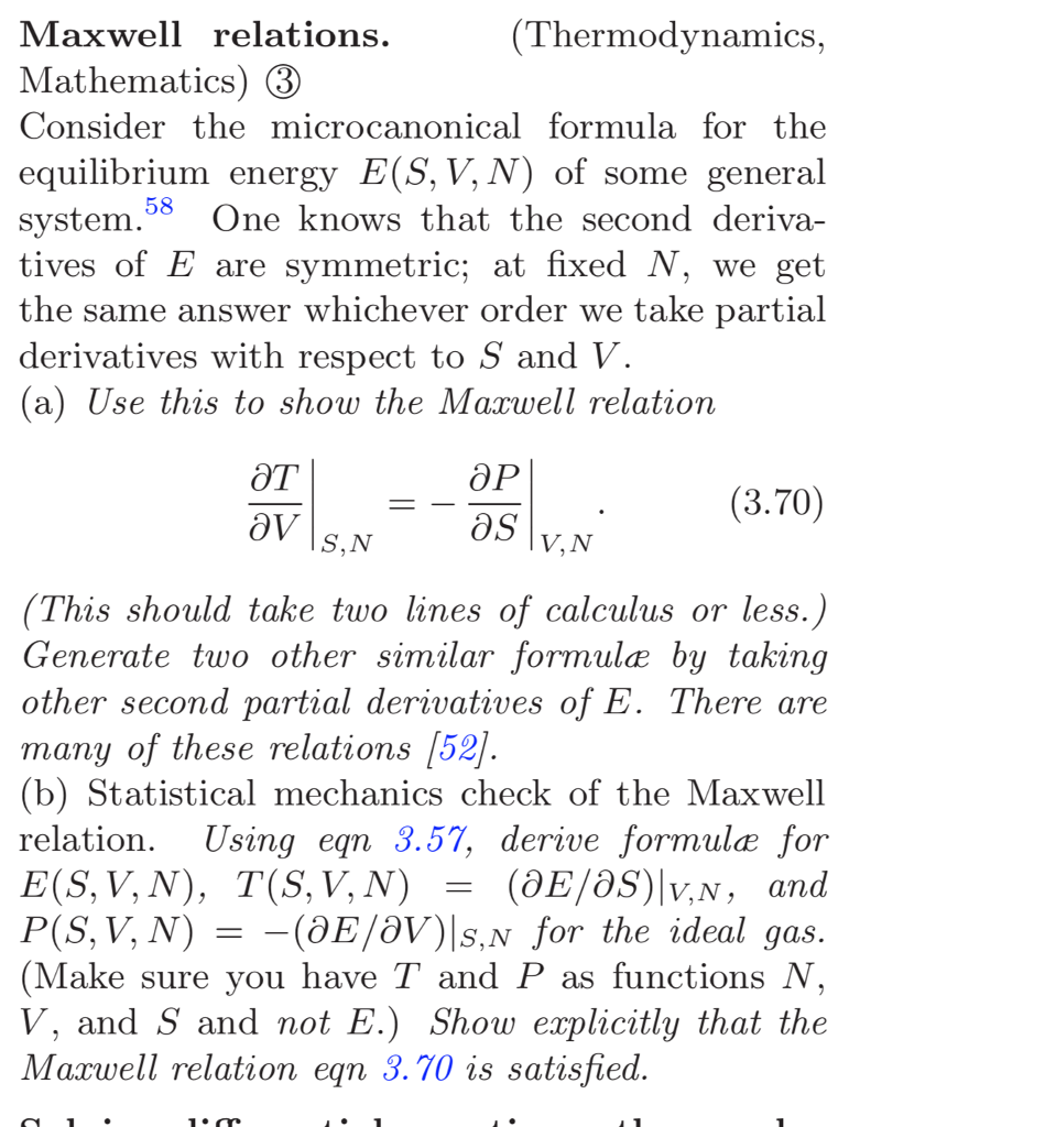 Solved (Thermodynamics, Maxwell Relations. Mathematics) 3 | Chegg.com