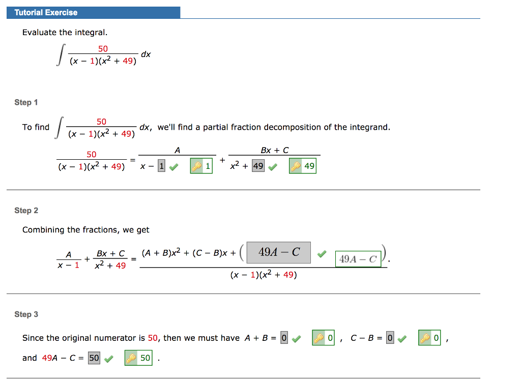 Solved Tutorial Exercise Evaluate The Integral 50 Dx X1x49) | Chegg.com