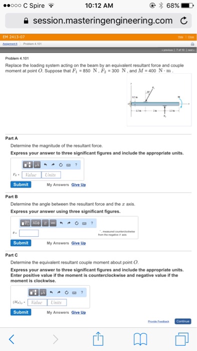 Replace The Loading System Acting On The Beam By An Chegg