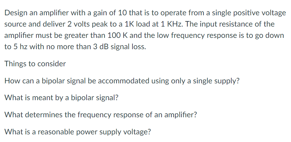 solved-design-an-amplifier-with-a-gain-of-10-that-is-to-chegg