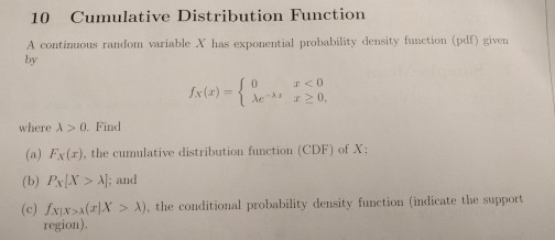 Solved A continuous random variable X has exponential | Chegg.com