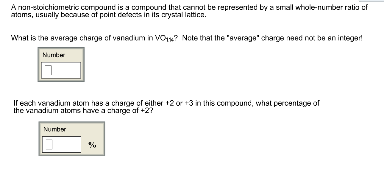 Solved A nonstoichiometric compound is a compound that