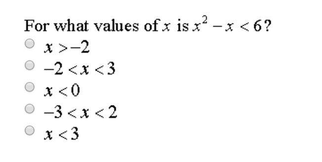 Solved For what values of x is x^2 - x -2 -2