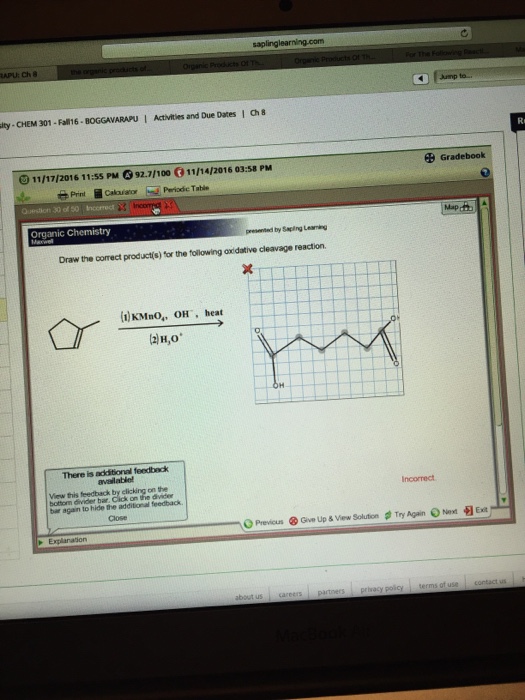 Solved Draw the correct product(s) for the following