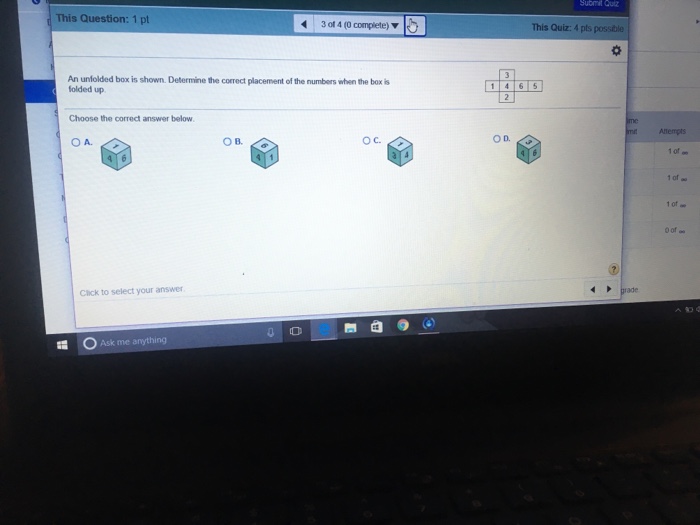 Solved An unfolded box is shown. Determine the correct | Chegg.com