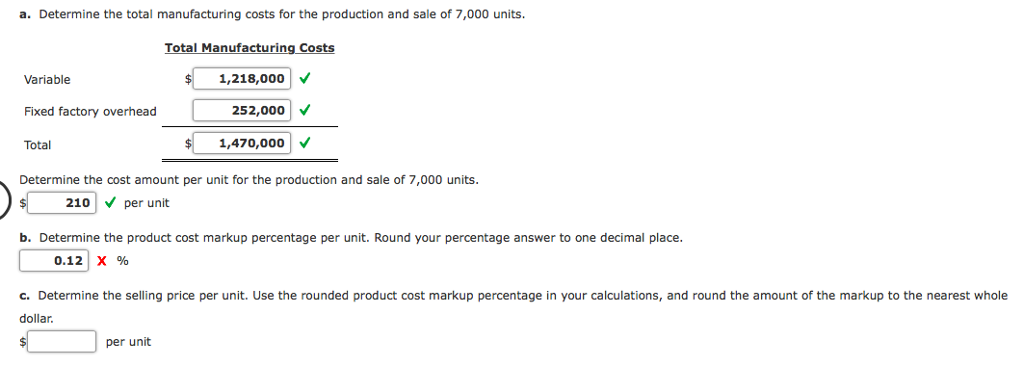 Solved Need help with b and c Product Cost Concept of | Chegg.com