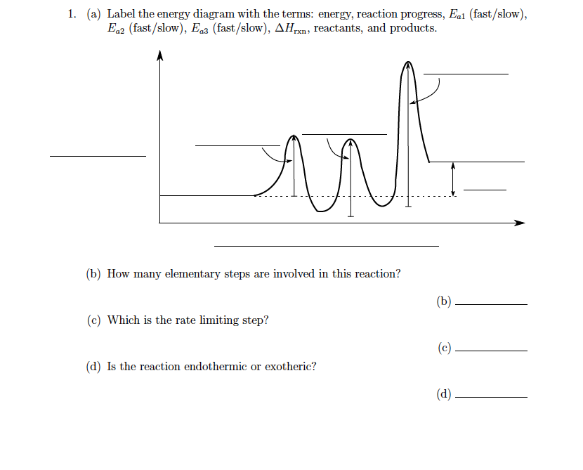 Solved: 1. (a) Label The Energy Diagram With The Terms: En... | Chegg.com