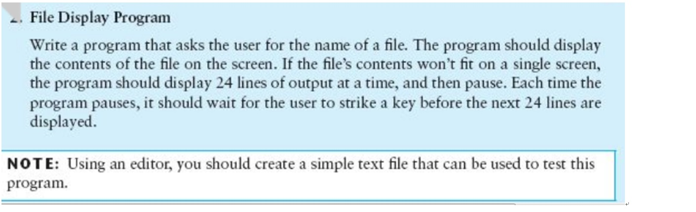 Solved Write a program that asks the user for the name of a | Chegg.com