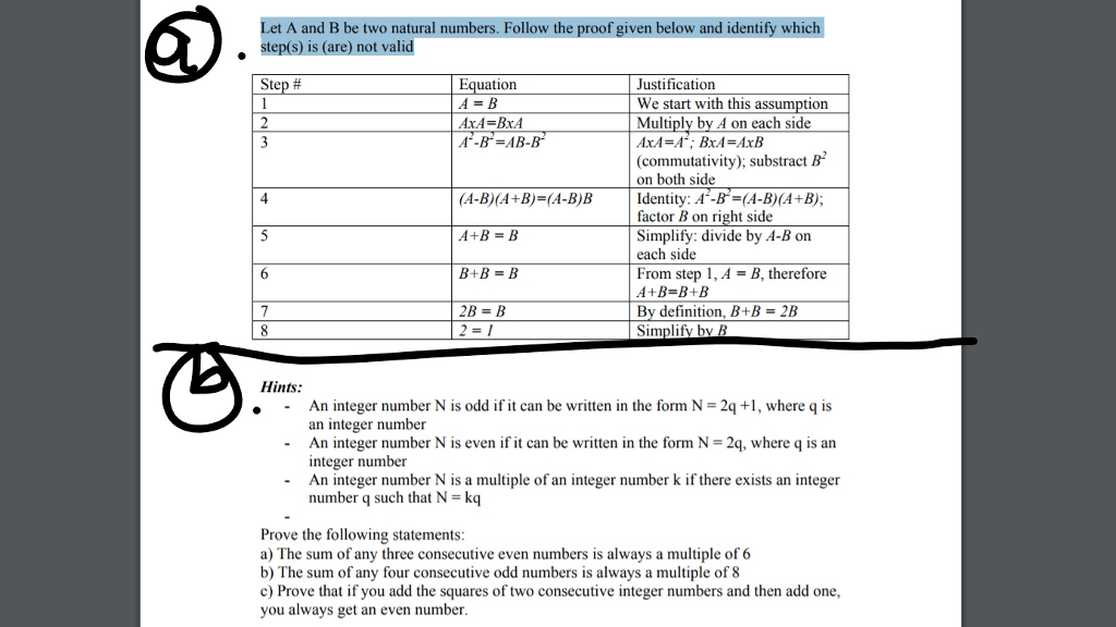 Solved Let A And B Be Two Natural Numbers. Follow The Proof | Chegg.com