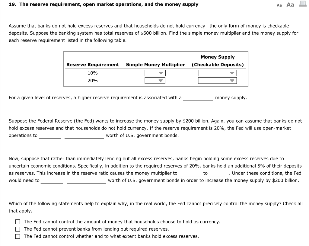 solved-19-the-reserve-requirement-open-market-operations-chegg