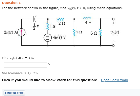 Solved Question 1 For The Network Shown In The Figure, Find | Chegg.com