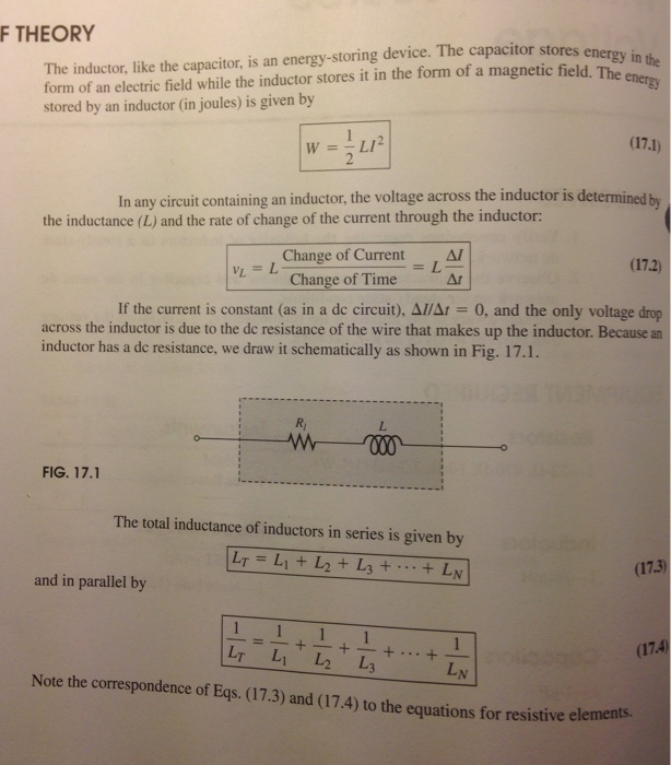 Solved F THEORY The inductor, like the capacitor, is an