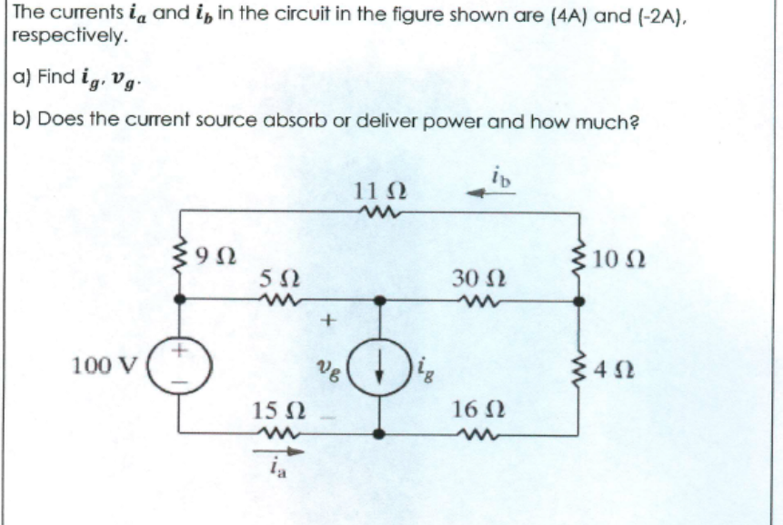 Solved The Current Ia And Ib In The Circuit In The Figure