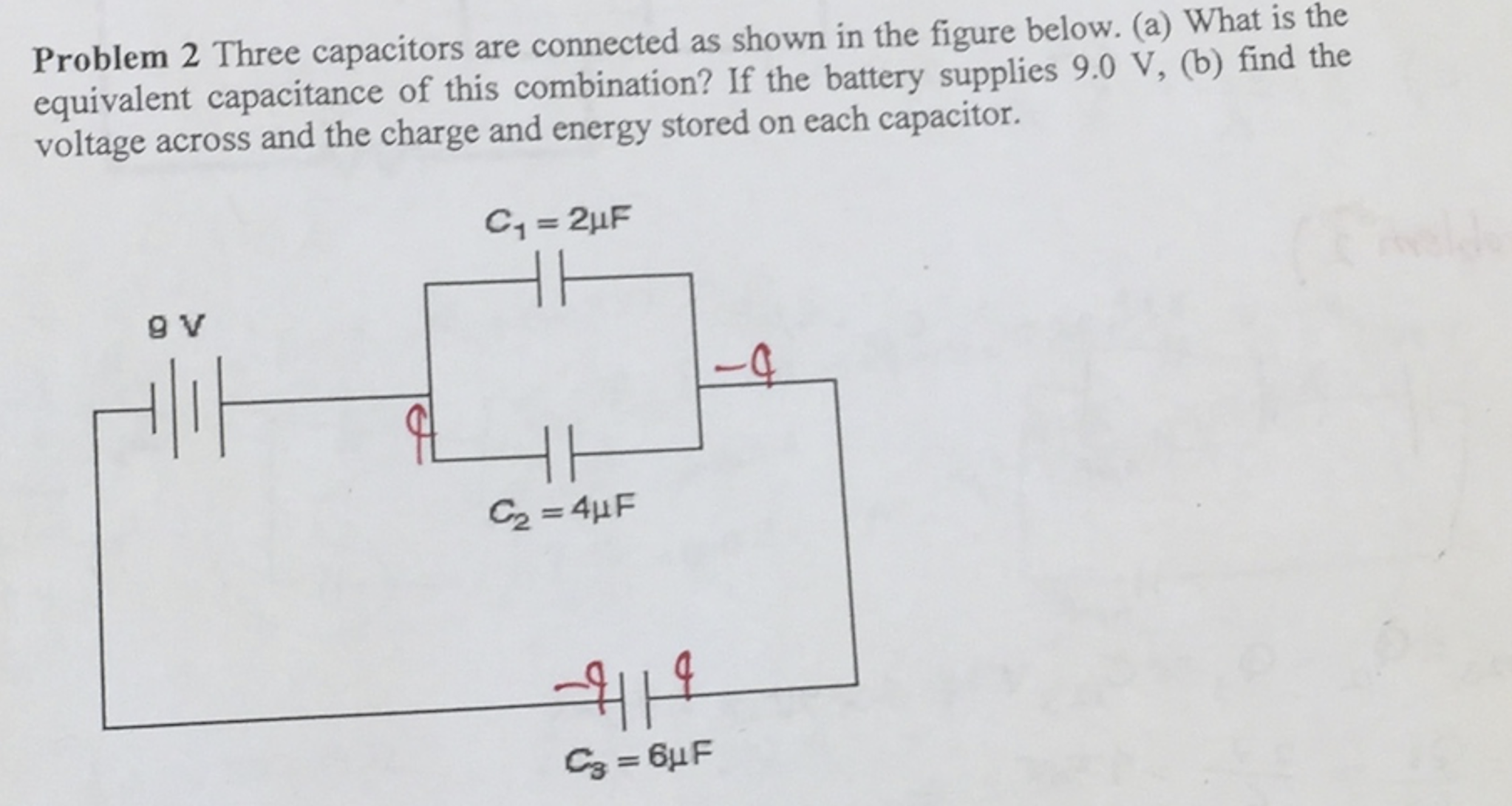 Solved Three capacitors are connected as shown in the figure