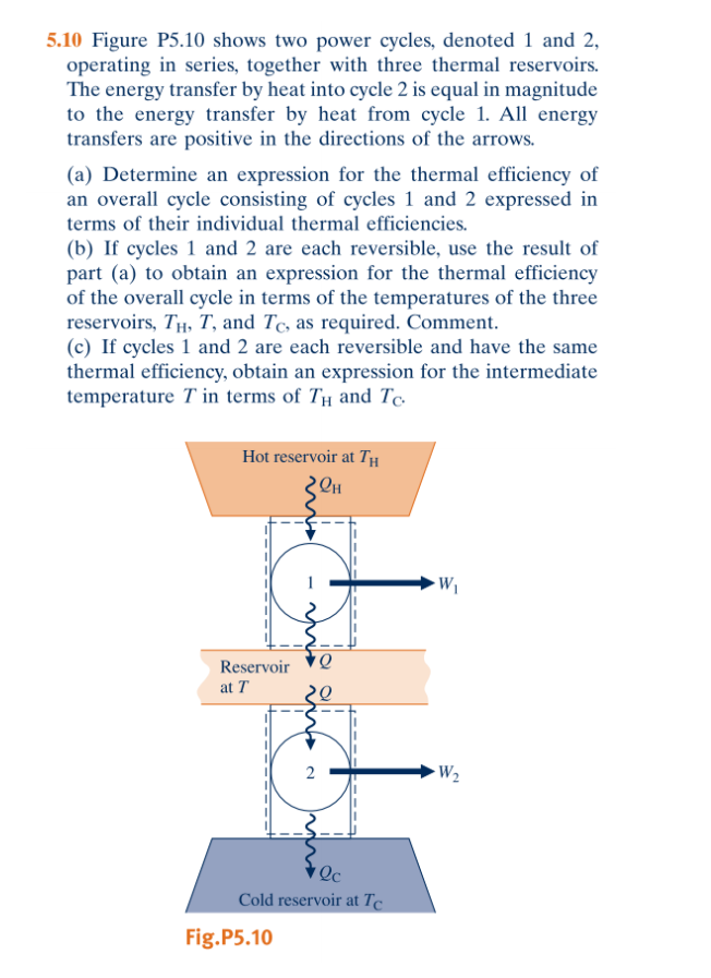 Solved 5.10 Figure P5.10 shows two power cycles, denoted 1 | Chegg.com