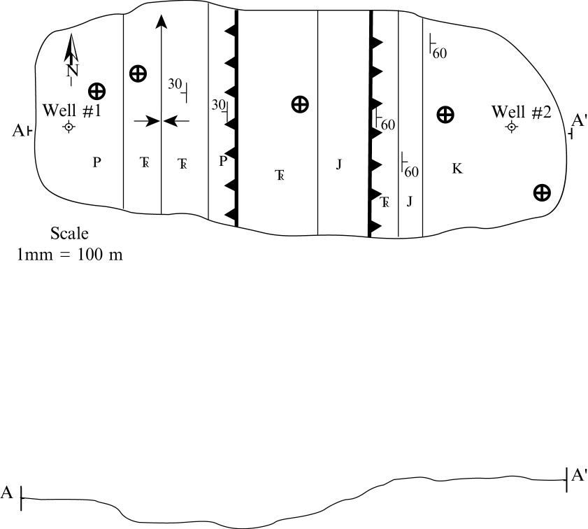 Solved Problem 15.5 Figure G-47 contains a geologic map and | Chegg.com