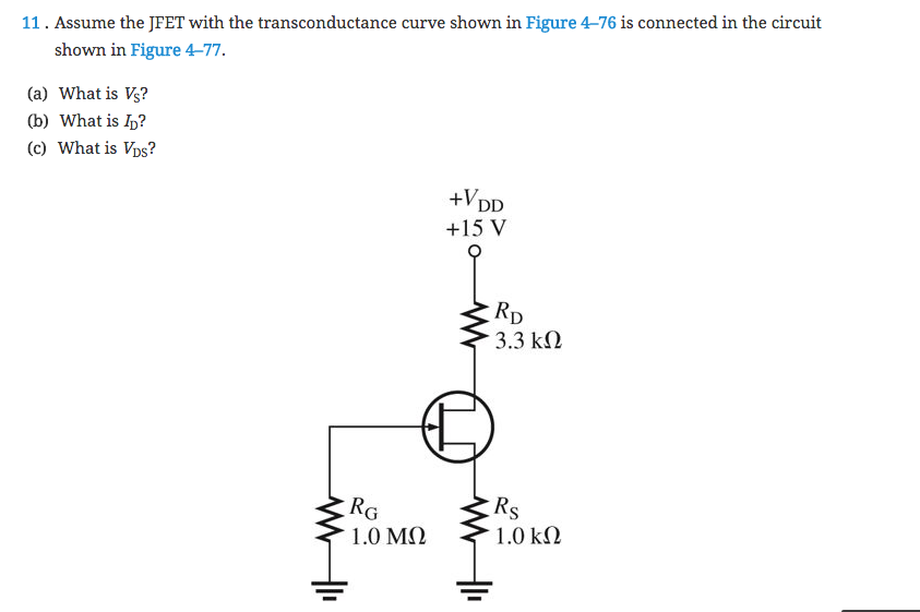 Solved 11. Assume the JFET with the transconductance curve