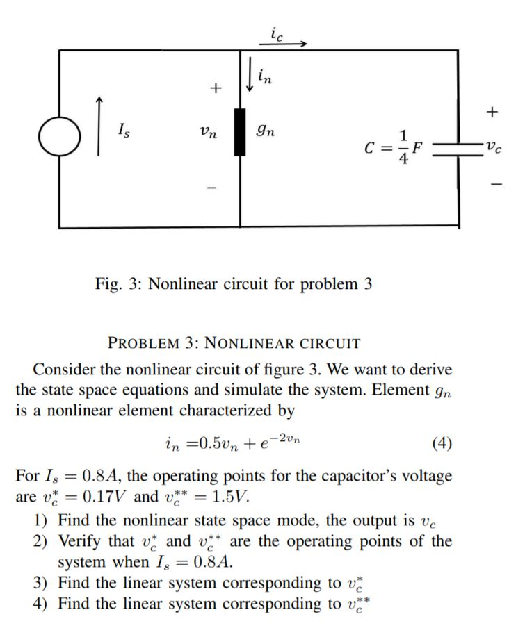 Solved 2 1 4 Fig. 3: Nonlinear Circuit For Problem 3 PROBLEM | Chegg.com