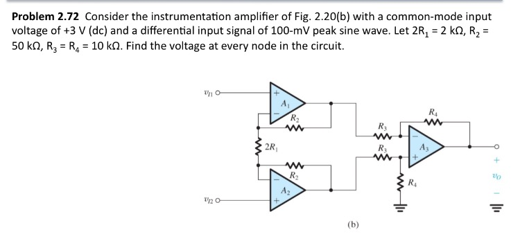 Solved Consider The Instrumentation Amplifier Of Fig. | Chegg.com