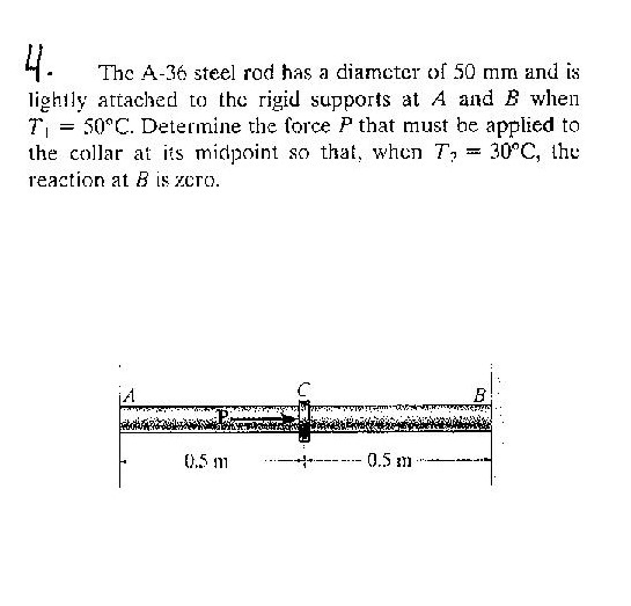 Solved The A36 steel rod has a diameter of 50 mm and is