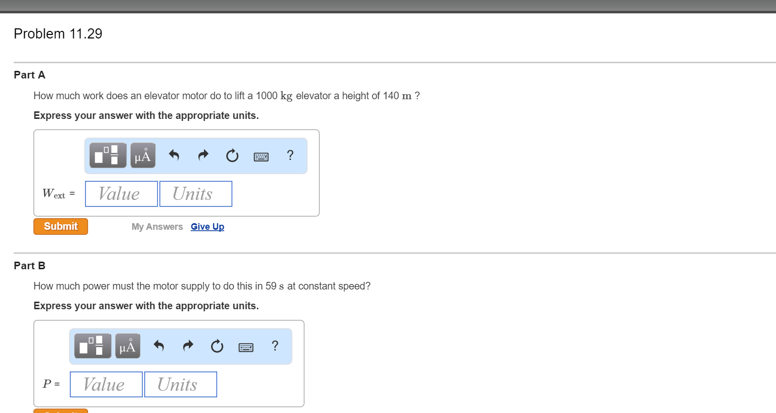 Solved How much work does an elevator motor do to lift a