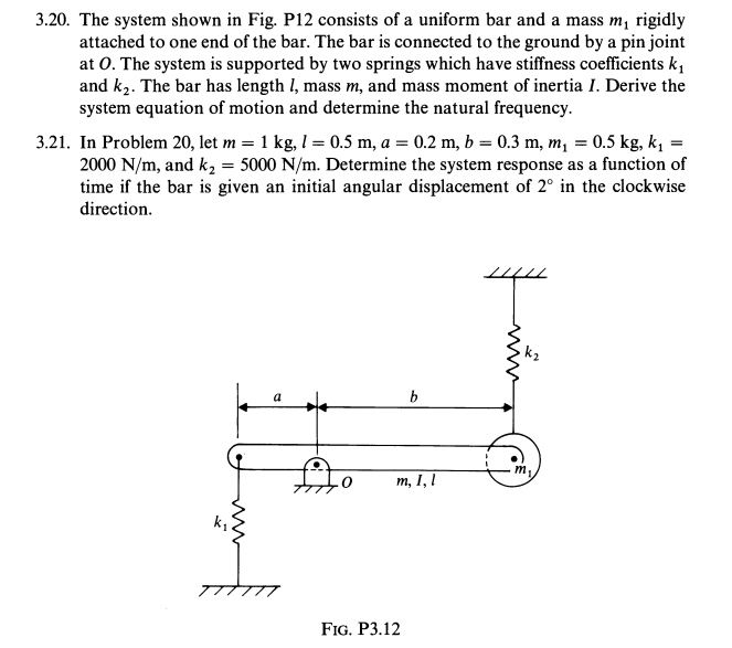 Solved .20. The system shown in Fig. P12 consists of a | Chegg.com