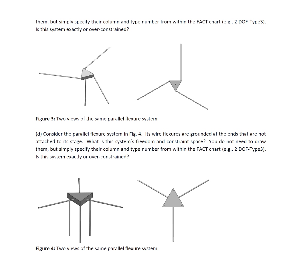 Solved Question 1 (a) Consider the parallel flexure system