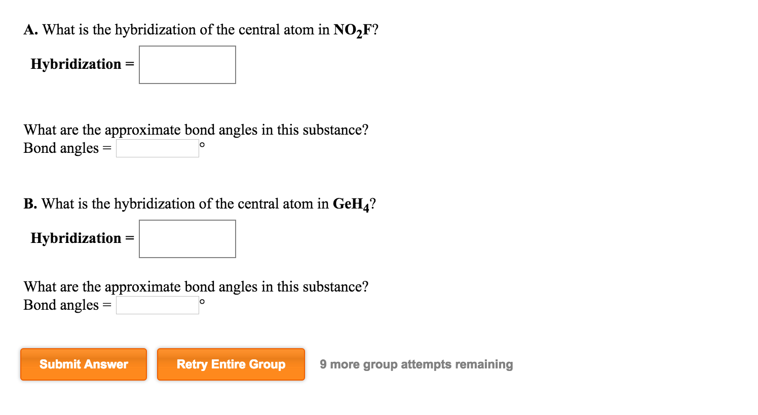 Solved What is the hybridization of the central atom in | Chegg.com