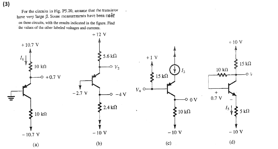 Solved For the circuits in Fig. P5.20, assume that the | Chegg.com