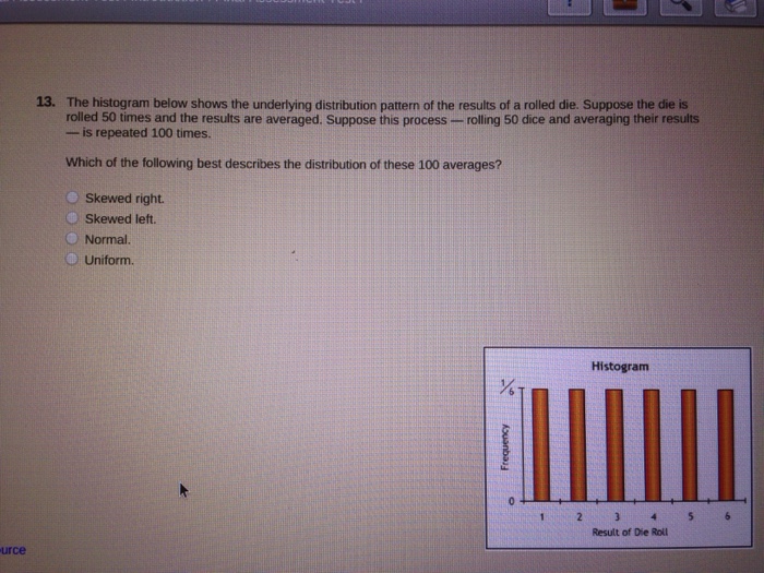 Solved The histogram below shows the underlying distribution | Chegg.com