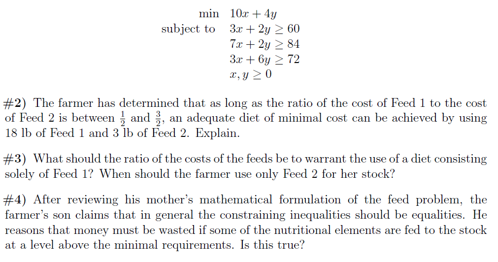 Solved Example 1 (Blending Problem 1) To feed the stock, a