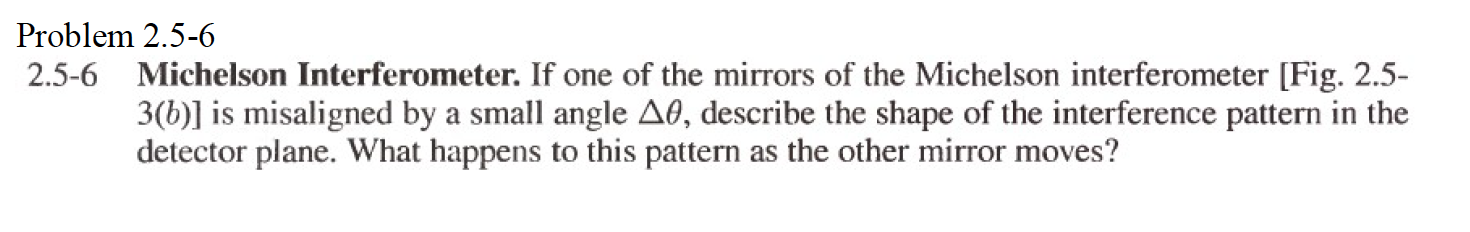 Solved Michelson Interferometer. If one of the mirrors of | Chegg.com