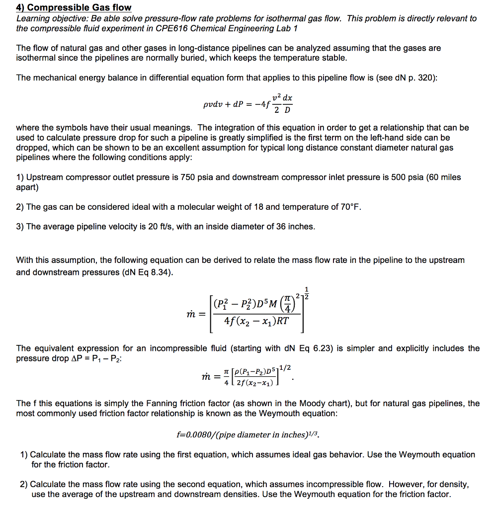 4) Compressible Gas flow Learning objective: Be able | Chegg.com