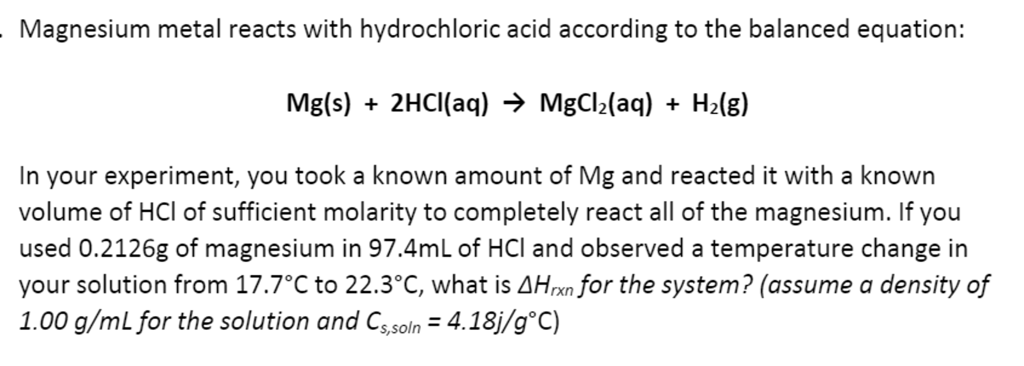 magnesium-metal-reacts-with-hydrochloric-acid-chegg