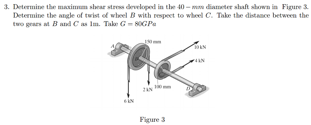 Solved Determine the maximum shear stress developed in the | Chegg.com