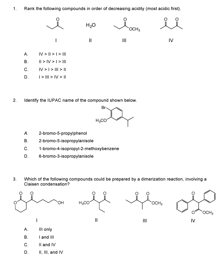 Solved Rank the following compounds in order of decreasing | Chegg.com