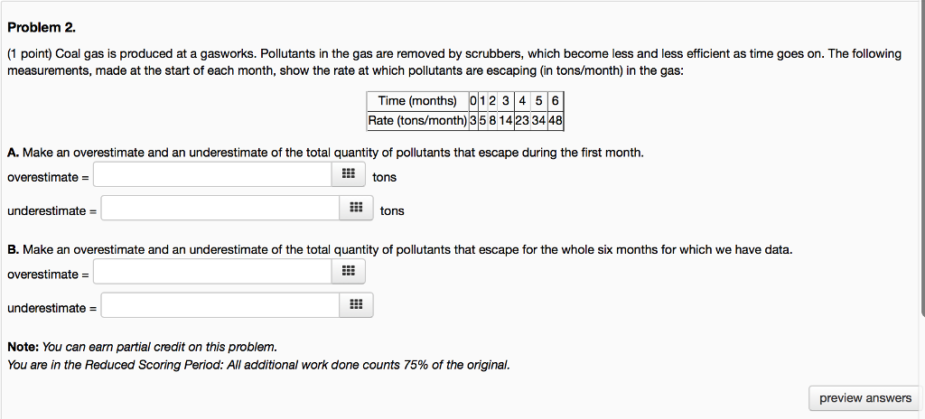 Solved Problem 2. (1 point) Coal gas is produced at a | Chegg.com