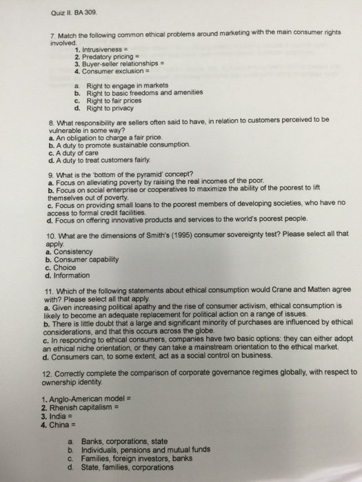 Solved L. Fixed alternative questions (1 point each). 1.