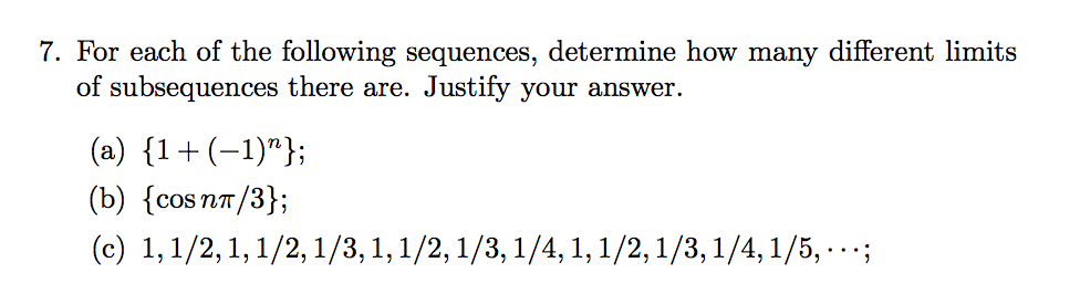Solved For each of the following sequences, determine how | Chegg.com