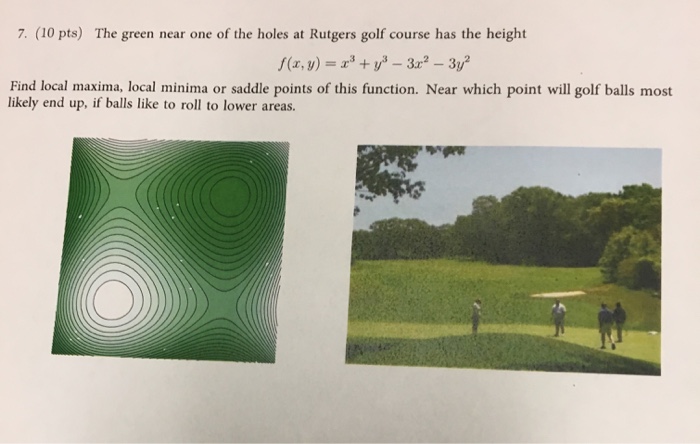 Solved The Green Near One Of The Holes At Rutgers Golf Chegg