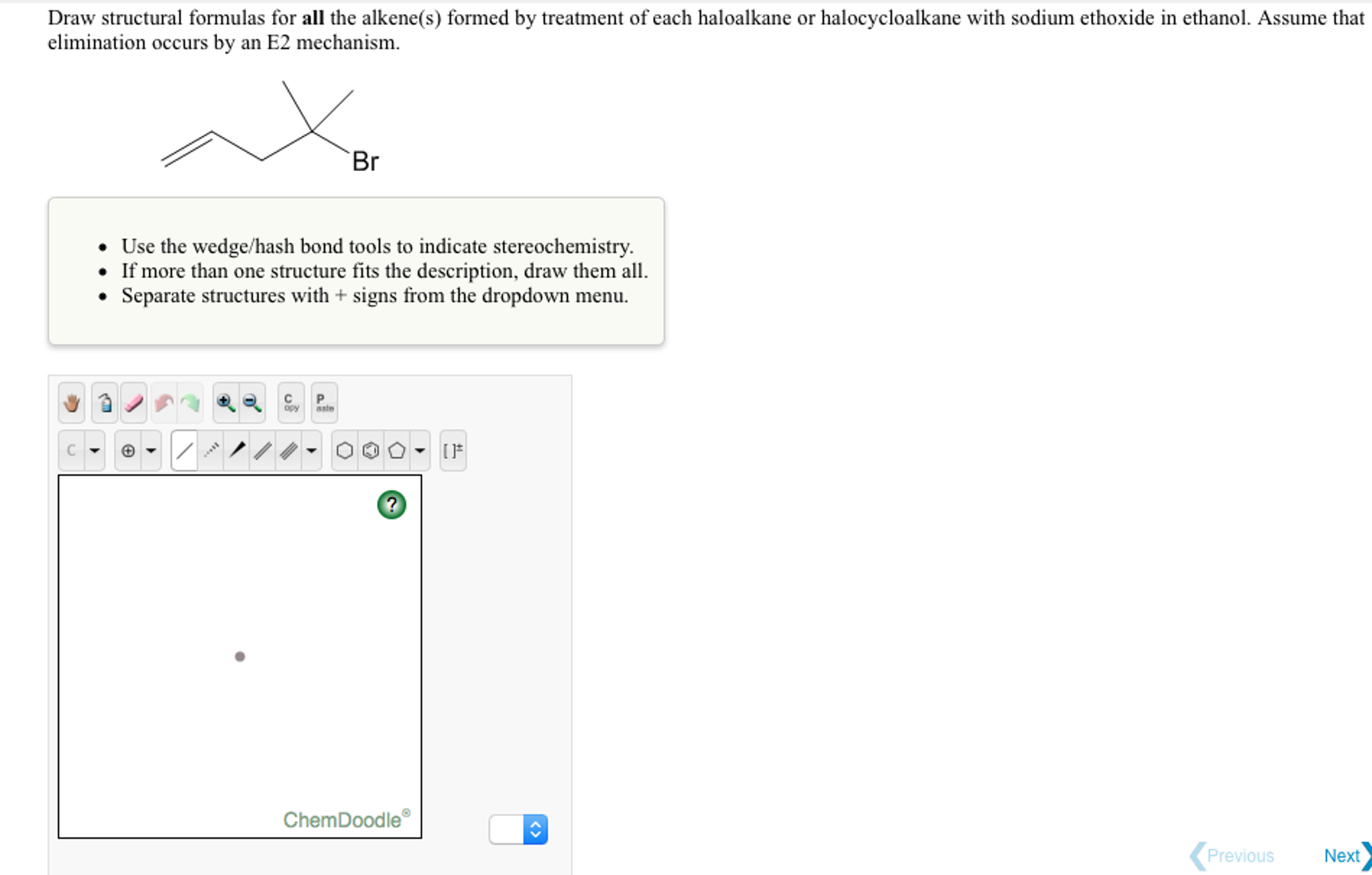 Solved Draw structural formulas for all the alkene(s) formed | Chegg.com