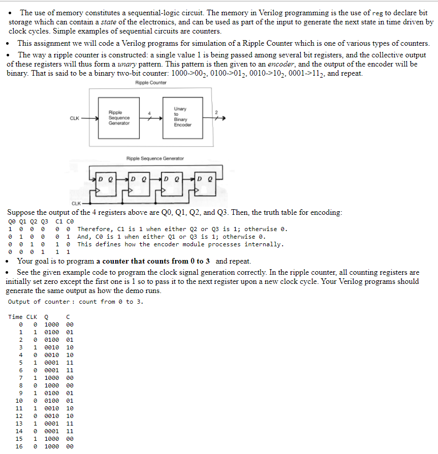 Solved Verilog Counter from 0 to 3: Here is most of the | Chegg.com
