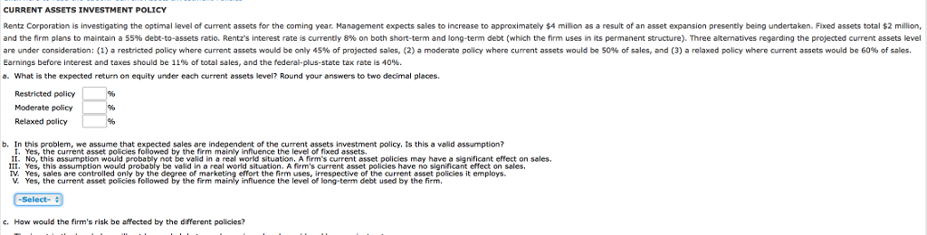 current-assets-investment-policy-rentz-corporation-is-chegg