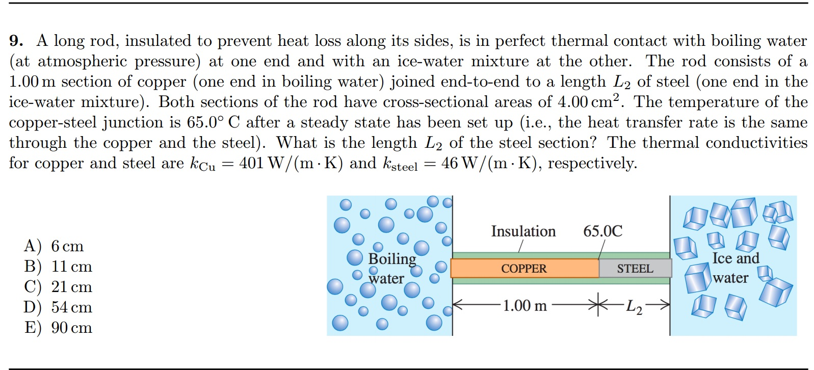 Solved 9. A long rod, insulated to prevent heat loss along