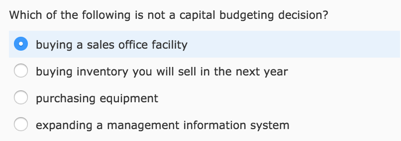 Which Of The Following Is Not A Capital Budgeting Decision Solved Which of the following is not a capital budgeting | Chegg.com